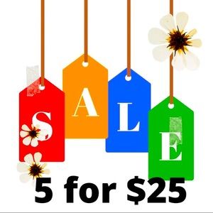 5 for $25 BUNDLE SALE!!! Any items marked $10 or less